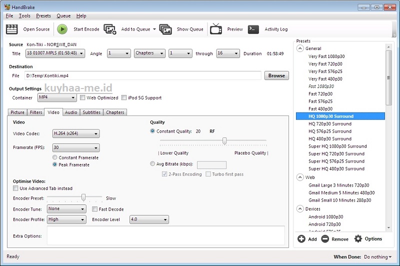 Download Handbrake Kuyhaa 1.6.2 Untuk Windows/Mac - Kuyhaa