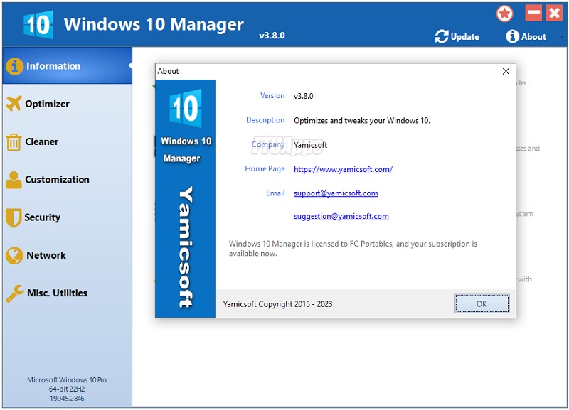 Yamicsoft Windows 10 Manager Crack 3.8.3 với Tải xuống Keygen