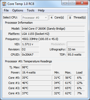 Download Core Temp 1.19.5.69 Full Version Terbaru - Kuyhaa